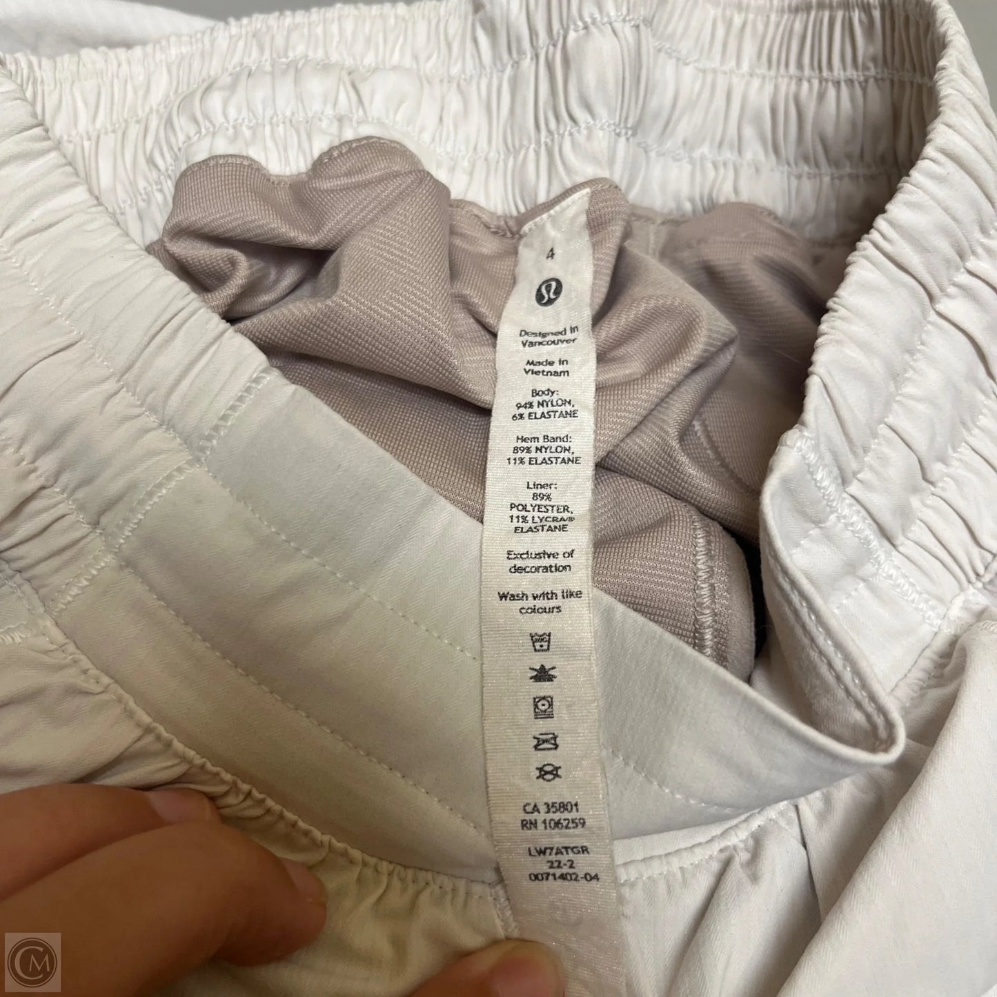 Athletic Shorts By Lululemon In Cream, Size: 4