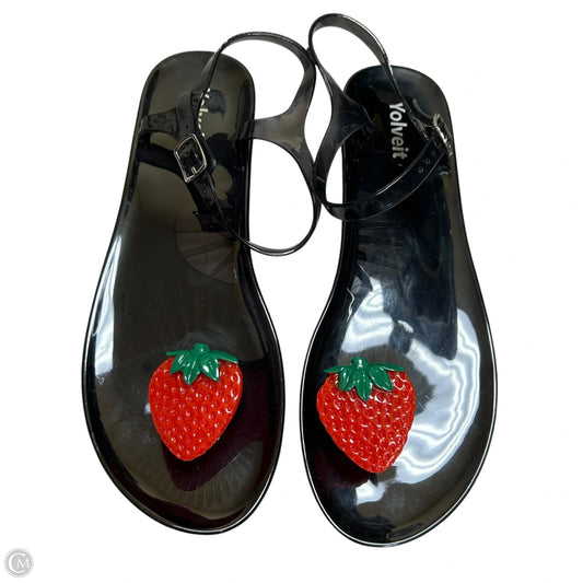 Sandals Flats By Yolveit In Black, Size: 10.5