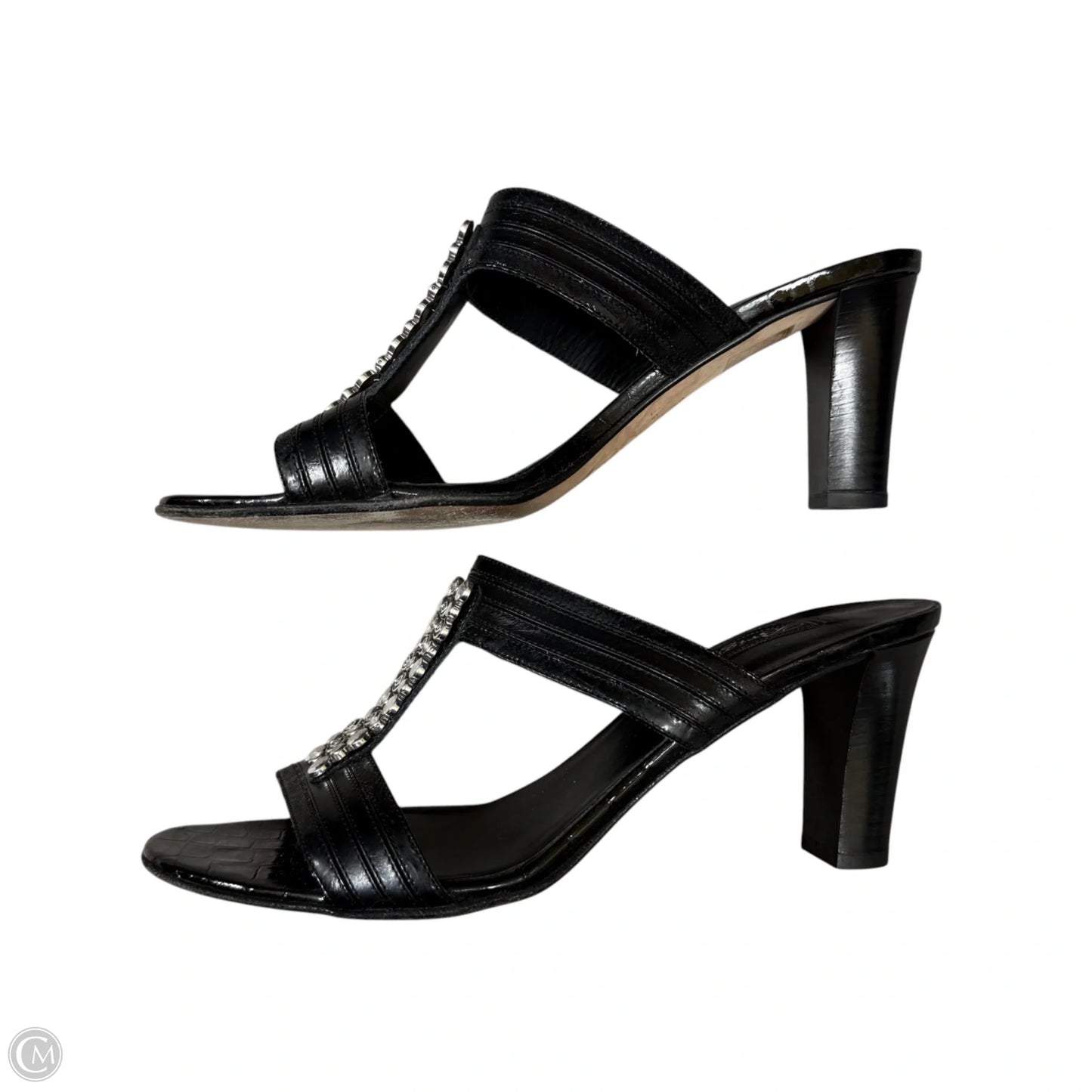 Shoes Heels Block By Brighton In Black & Silver, Size: 8.5