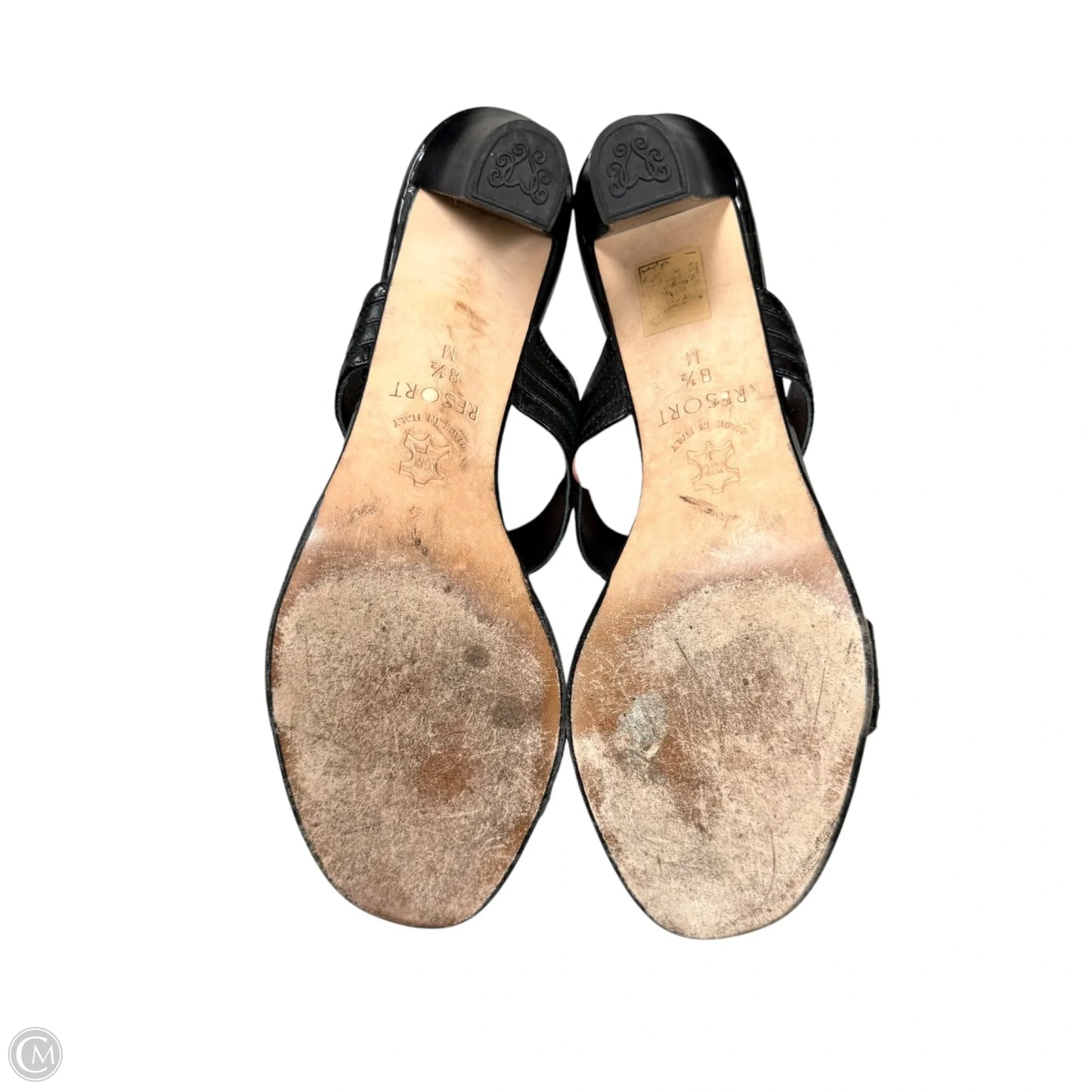 Shoes Heels Block By Brighton In Black & Silver, Size: 8.5
