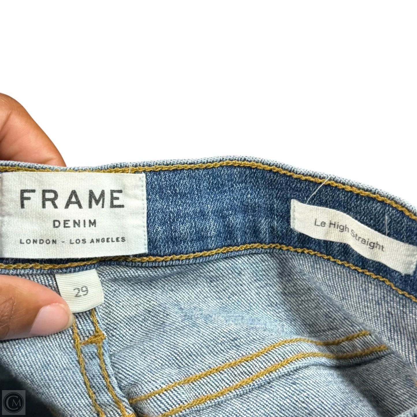 Jeans Straight By Frame In Blue Denim, Size: 8
