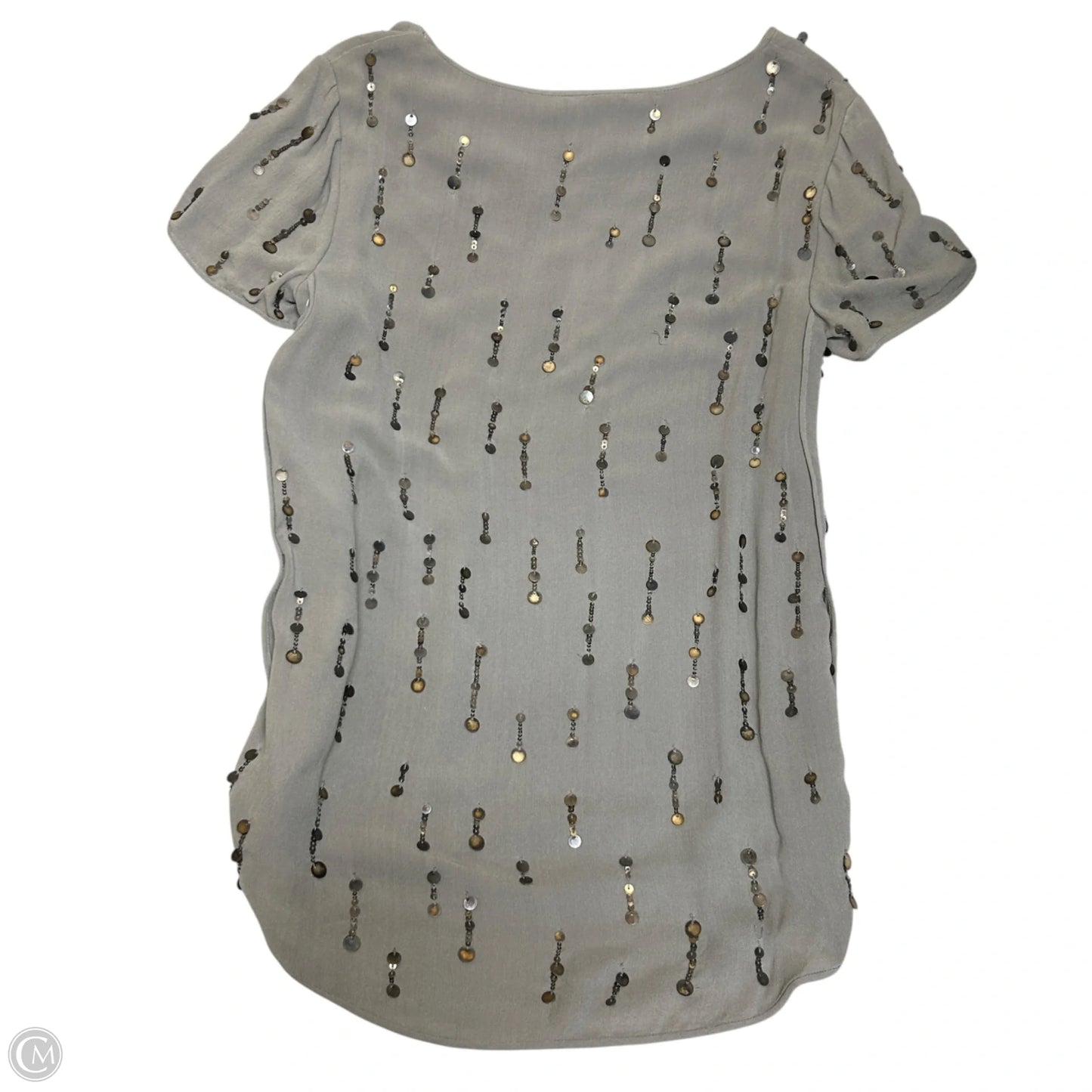 Top Short Sleeve By Theory In Grey, Size: S
