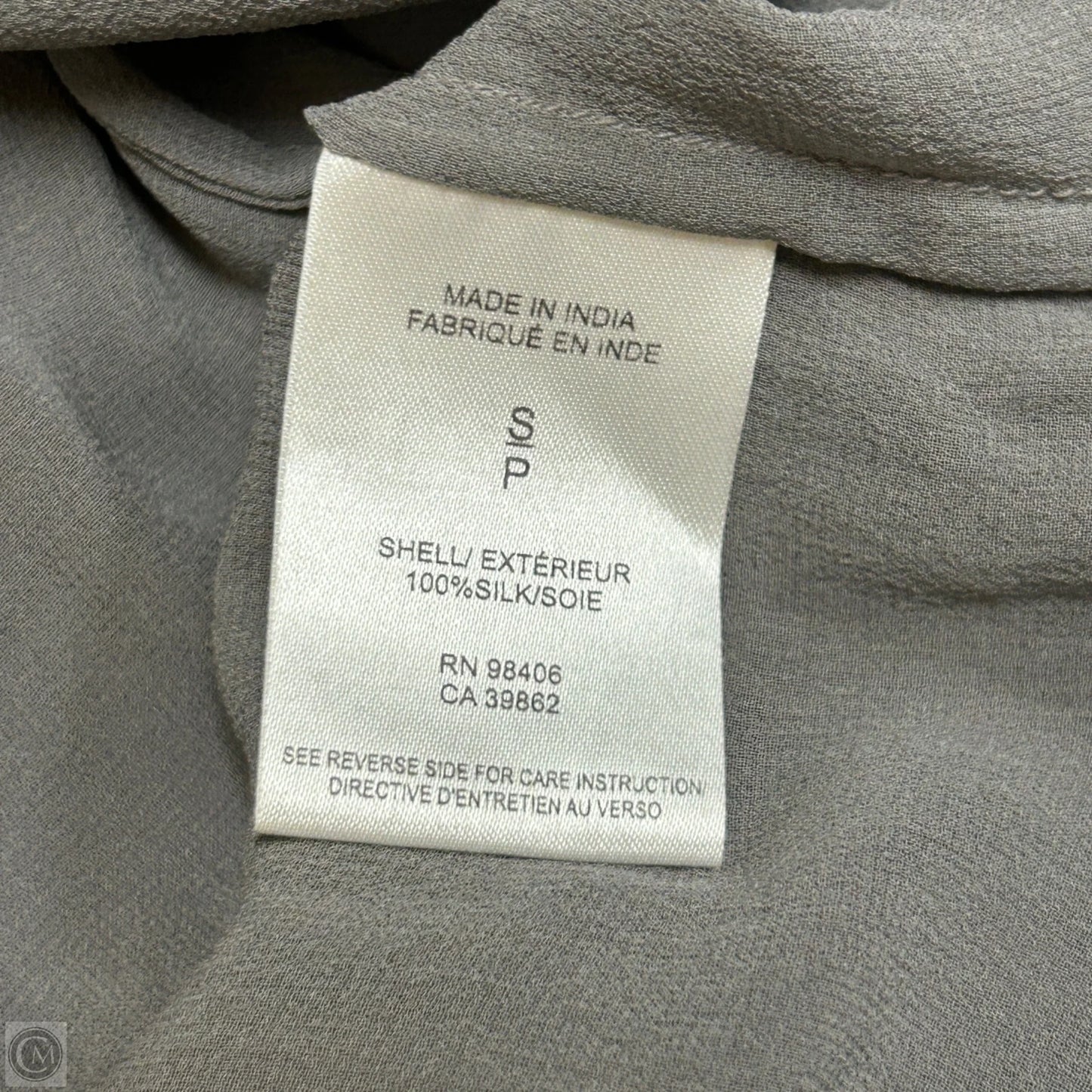 Top Short Sleeve By Theory In Grey, Size: S