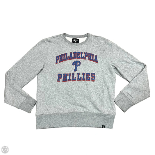 Athletic Sweatshirt Collar By 47 In Grey, Size: M