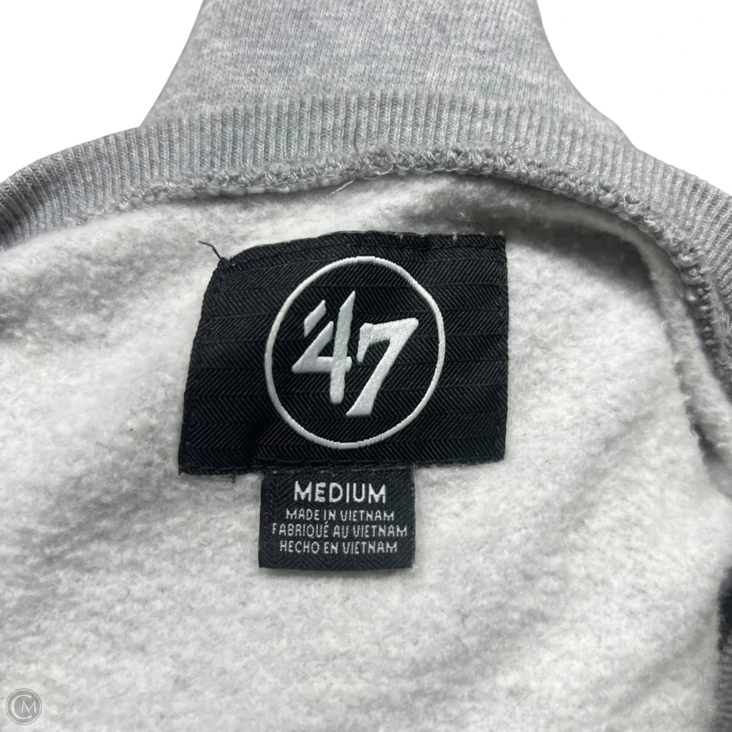 Athletic Sweatshirt Collar By 47 In Grey, Size: M