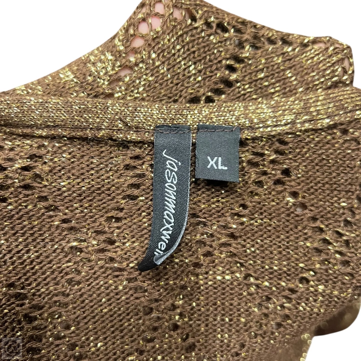 Cardigan By Jason Maxwell In Brown & Gold, Size: Xl