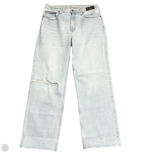 Jeans Straight By Abercrombie And Fitch In Blue Denim, Size: 14