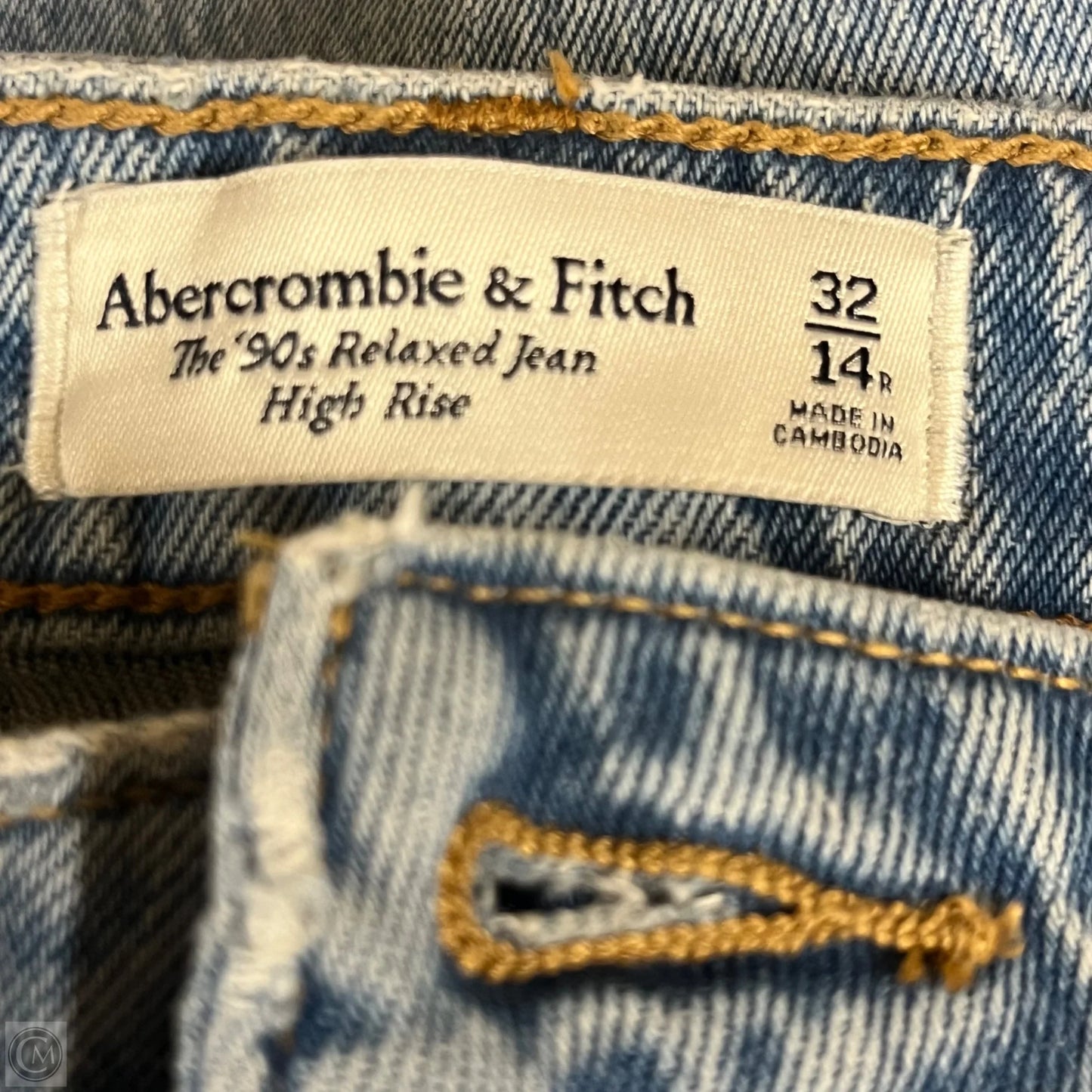 Jeans Straight By Abercrombie And Fitch In Blue Denim, Size: 14