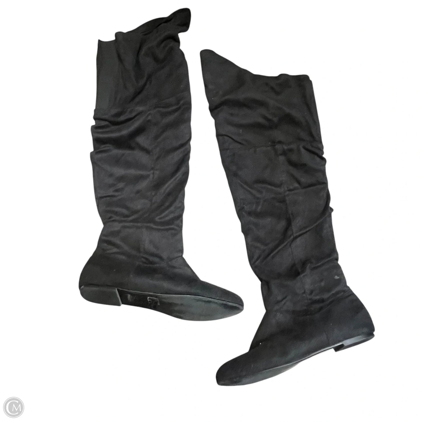 Boots Mid-calf Flats In Black, Size: 9