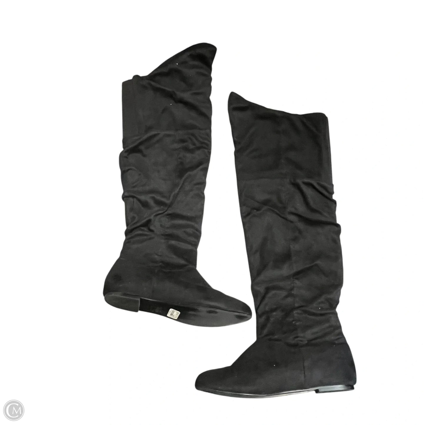 Boots Mid-calf Flats In Black, Size: 9