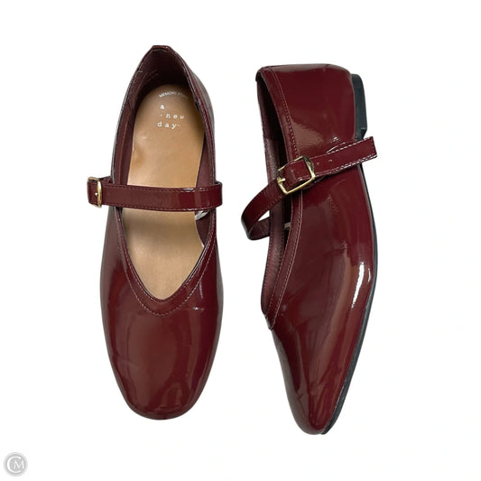 Shoes Flats By A New Day In Maroon, Size: 7.5