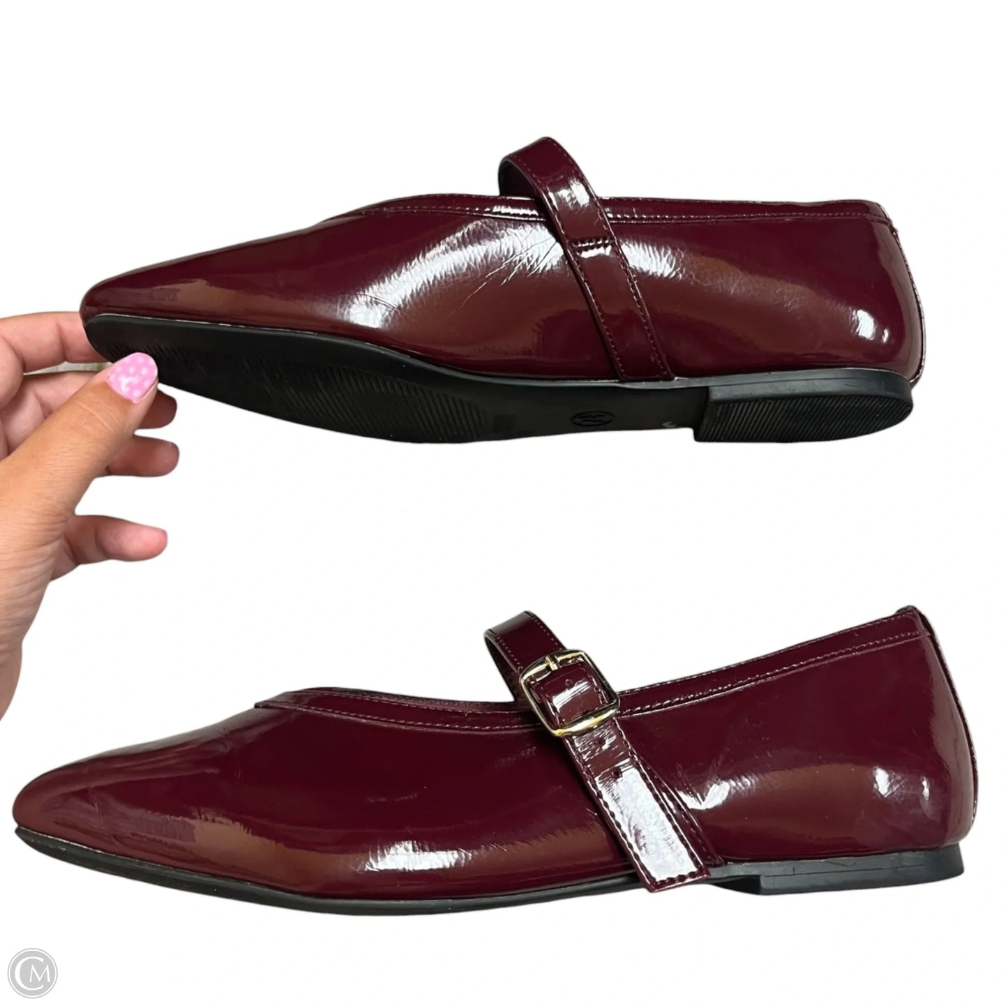 Shoes Flats By A New Day In Maroon, Size: 7.5