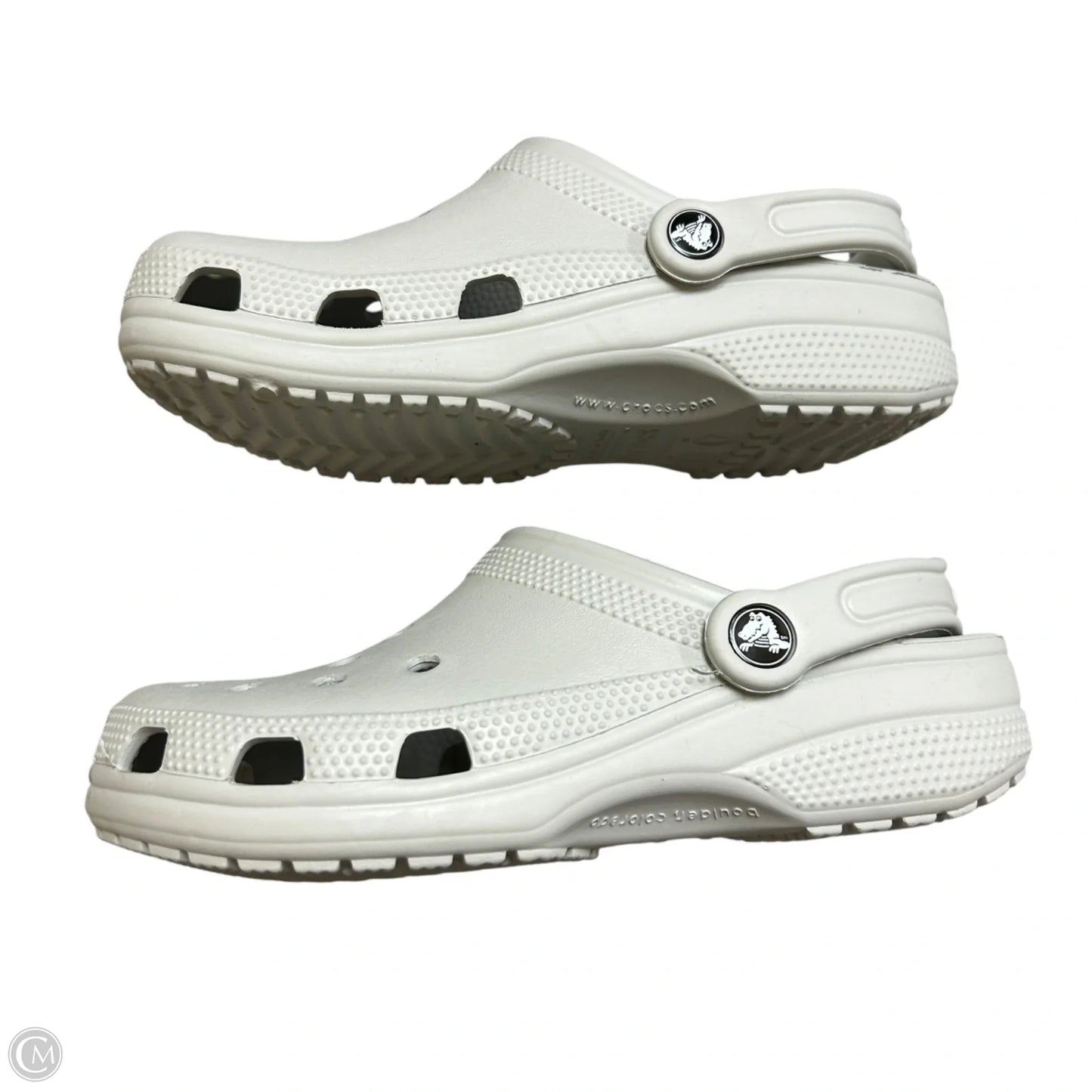 Shoes Flats By Crocs In Grey, Size: 7