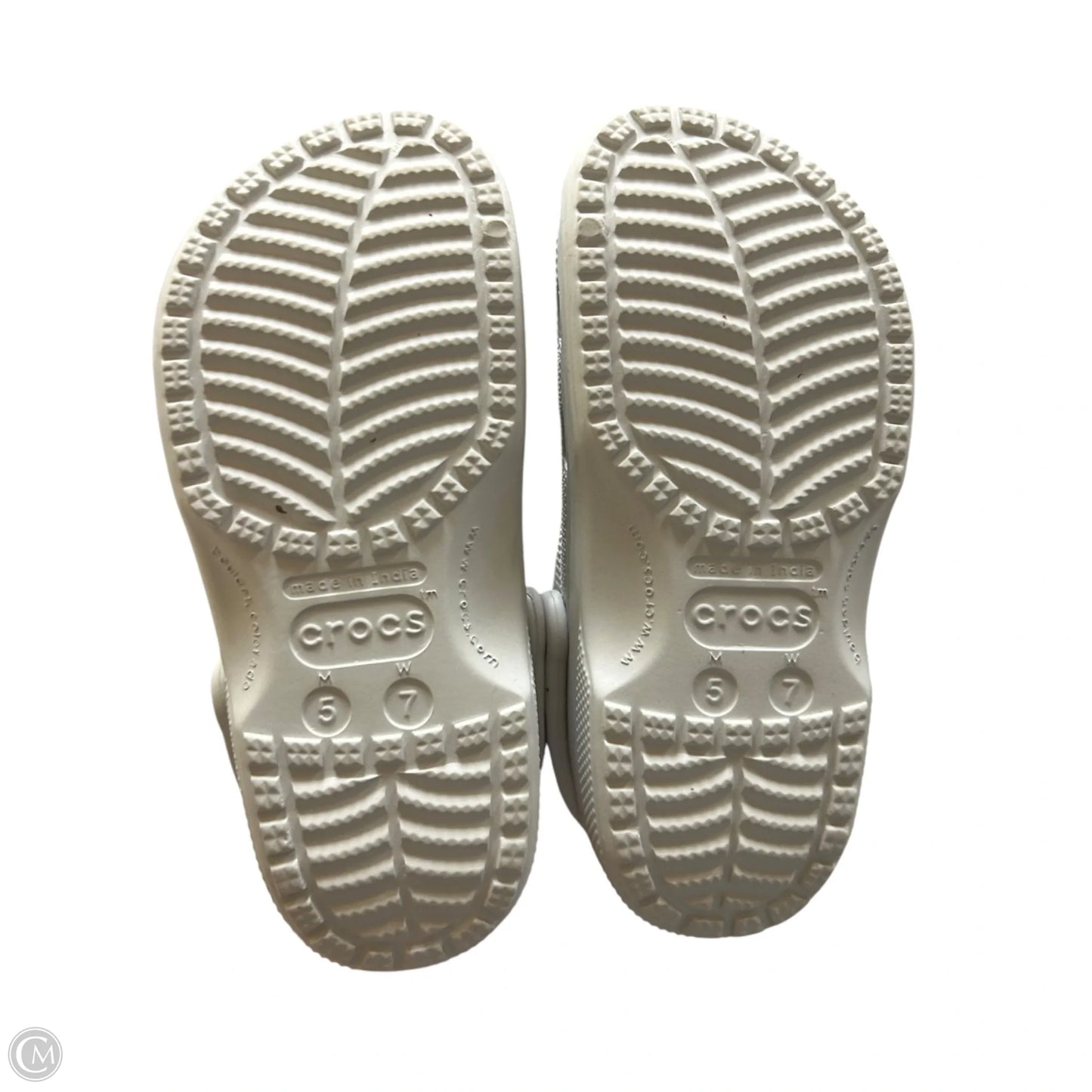 Shoes Flats By Crocs In Grey, Size: 7