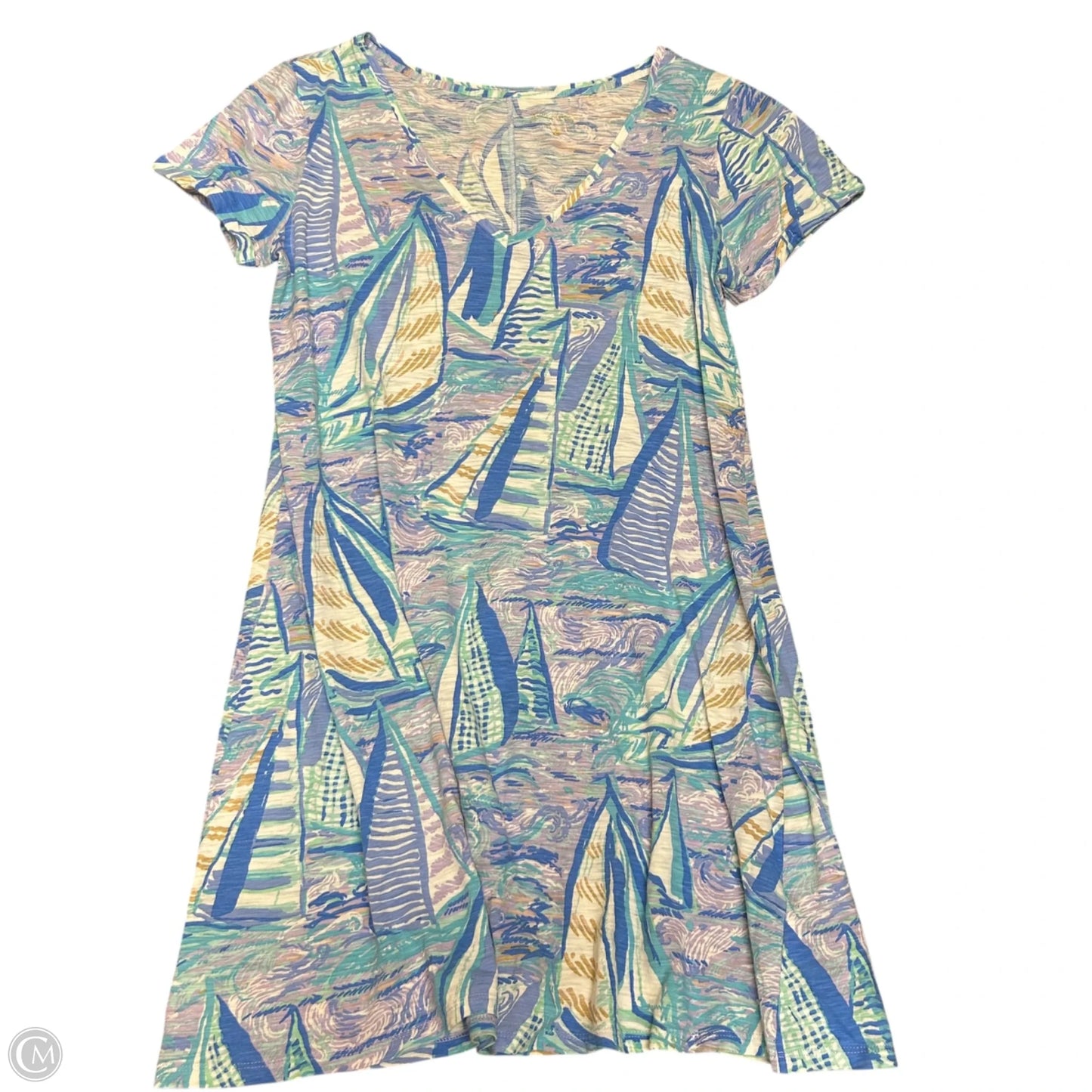 Dress Designer By Lilly Pulitzer In Blue & Tan, Size: L