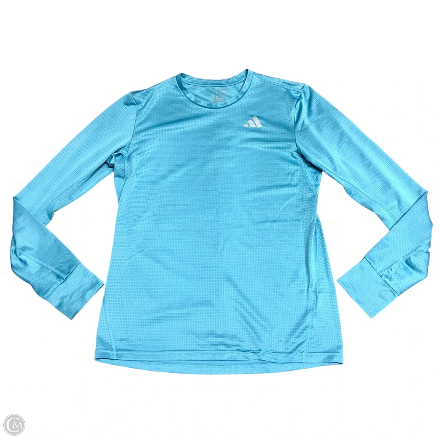 Athletic Top Long Sleeve Collar By Adidas In Blue, Size: S