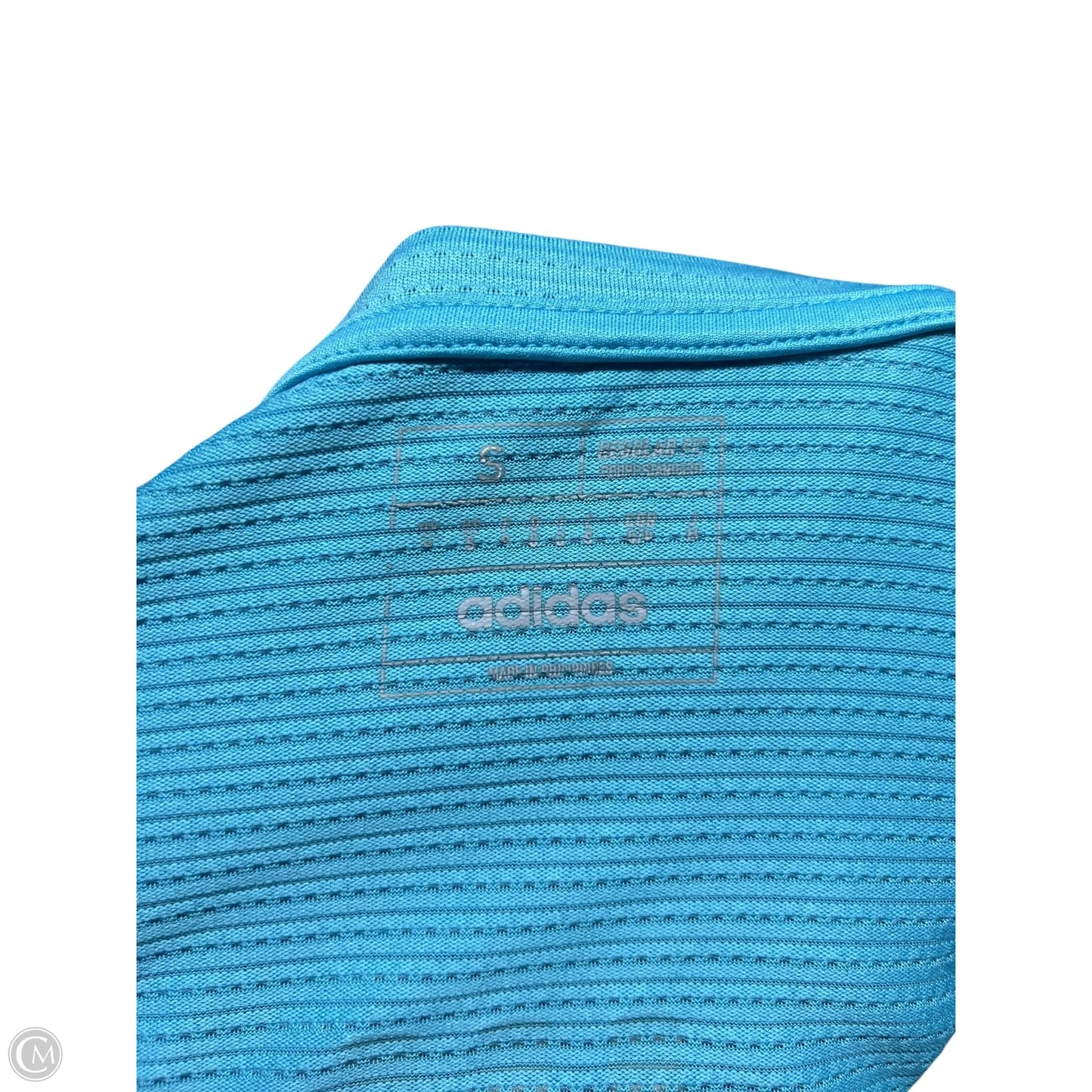 Athletic Top Long Sleeve Collar By Adidas In Blue, Size: S