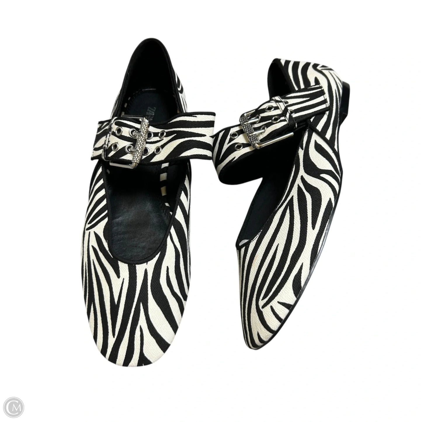 Shoes Flats By Zara In Zebra Print, Size: 6.5