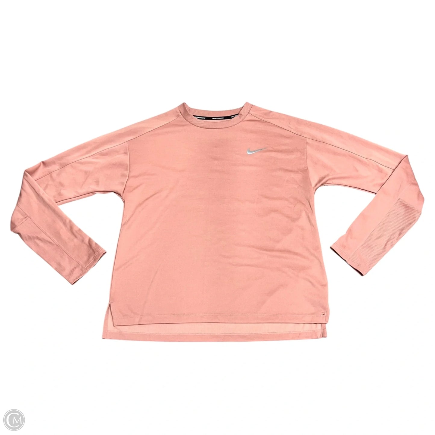 Athletic Top Long Sleeve Collar By Nike In Pink, Size: M