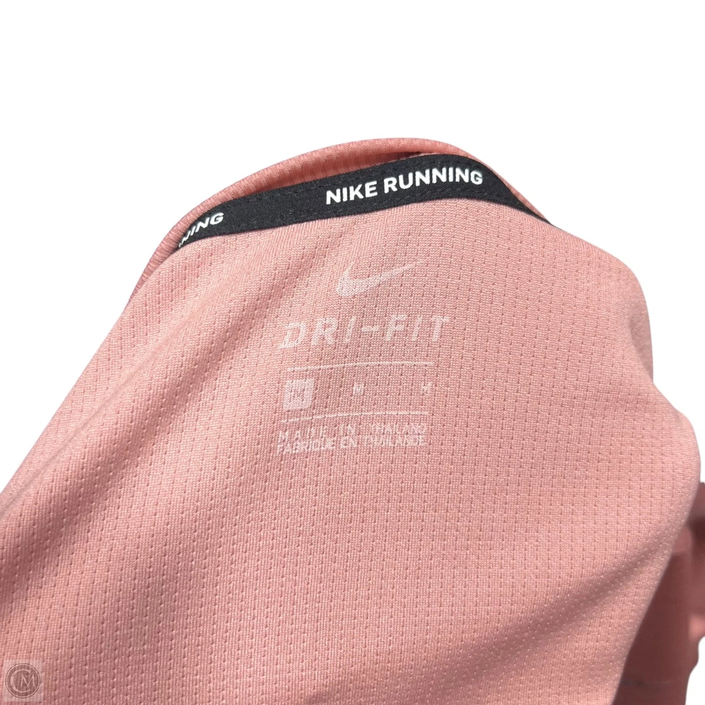 Athletic Top Long Sleeve Collar By Nike In Pink, Size: M