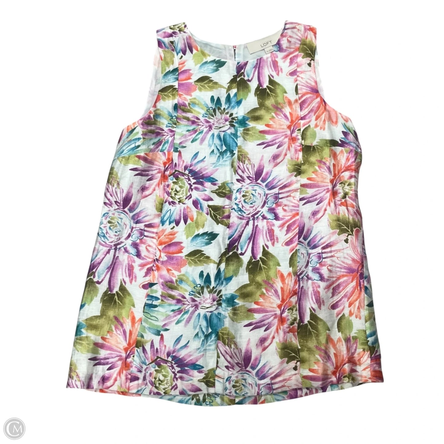 Top Sleeveless By Loft In Floral Print, Size: Xs
