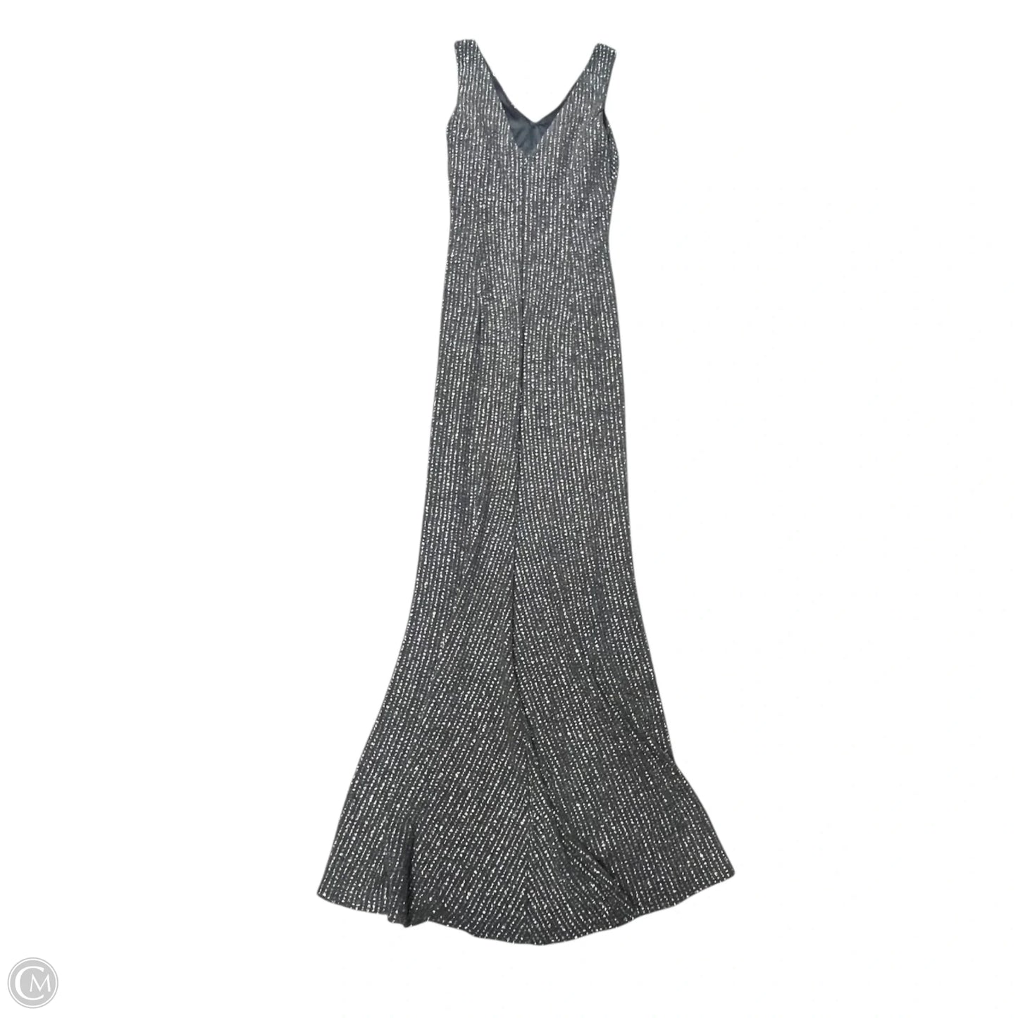 Dress Casual Maxi By Scott Mcclintok In Grey & Silver, Size: M