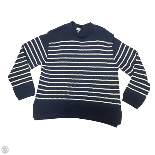 Sweater By J. Crew In Blue & White, Size: Xl