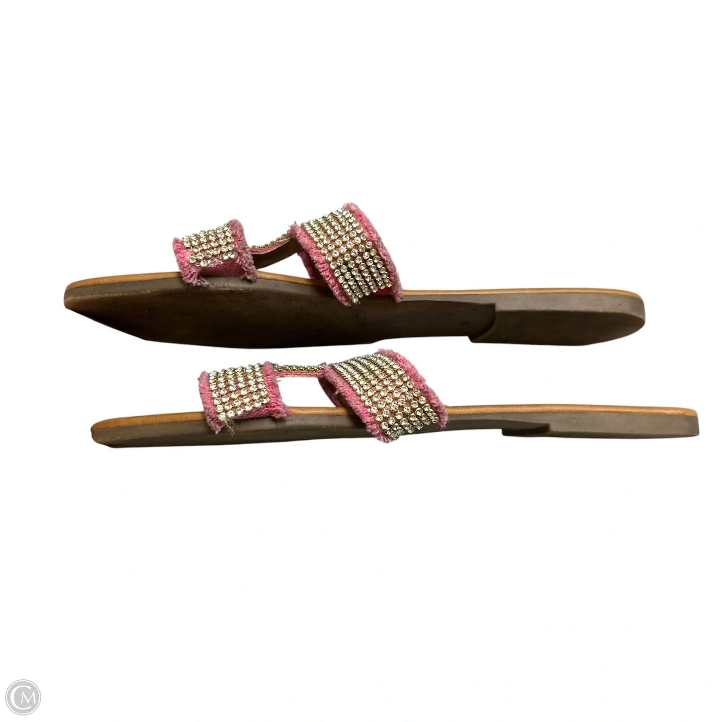 Sandals Flats In Brown & Pink, Size: 11