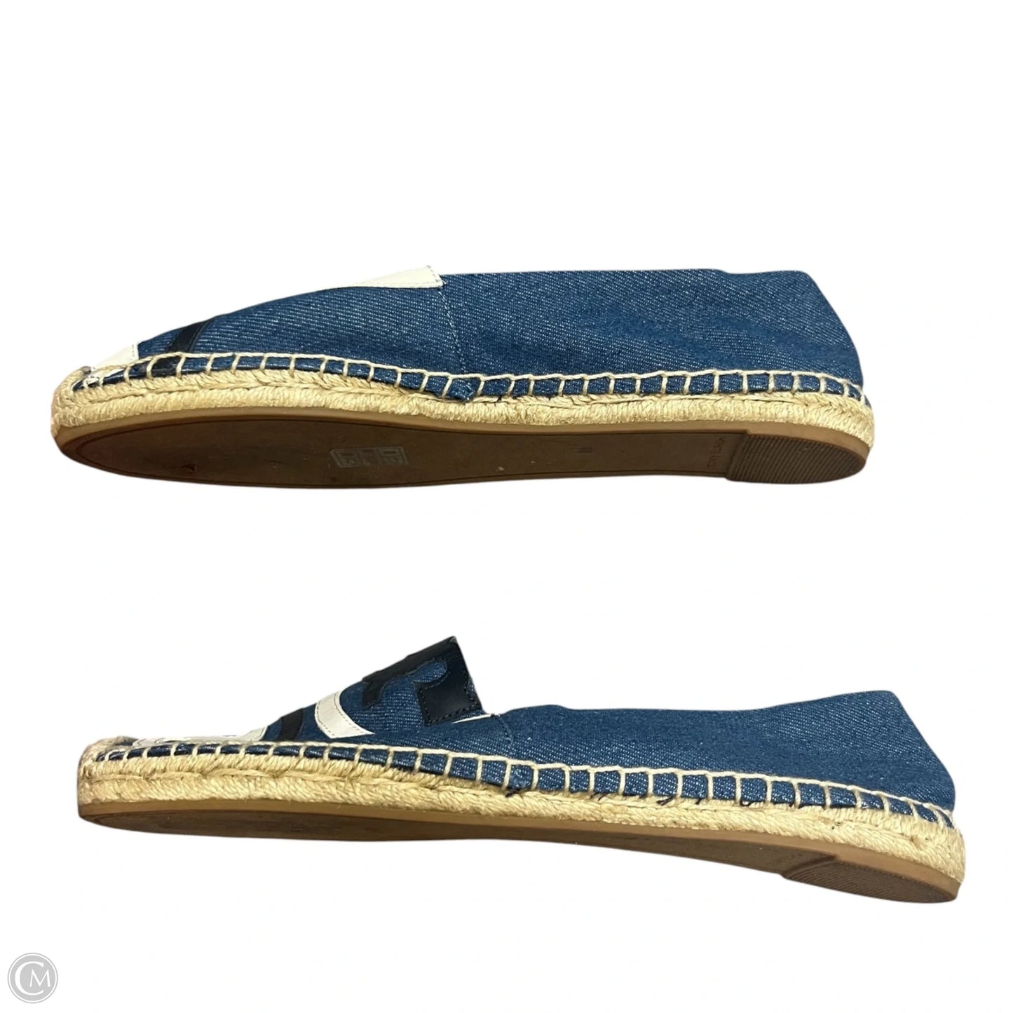 Shoes Designer By Tory Burch In Blue & Cream, Size: 9.5