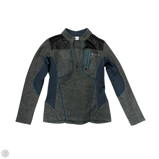 Athletic Top Long Sleeve Collar By Columbia In Grey, Size: M