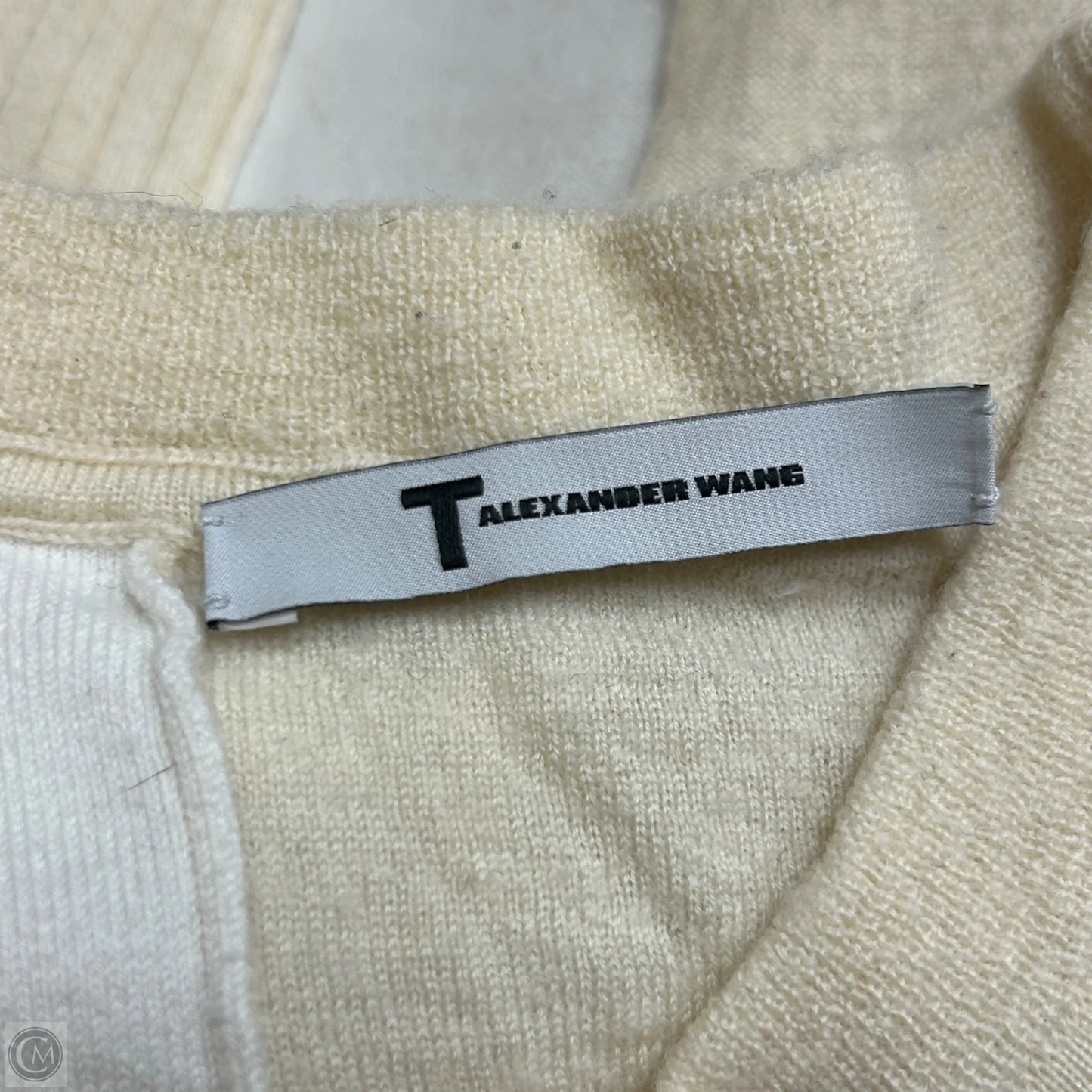 Top Short Sleeve Luxury Designer By Alexander Wang In Cream & White, Size: Xs