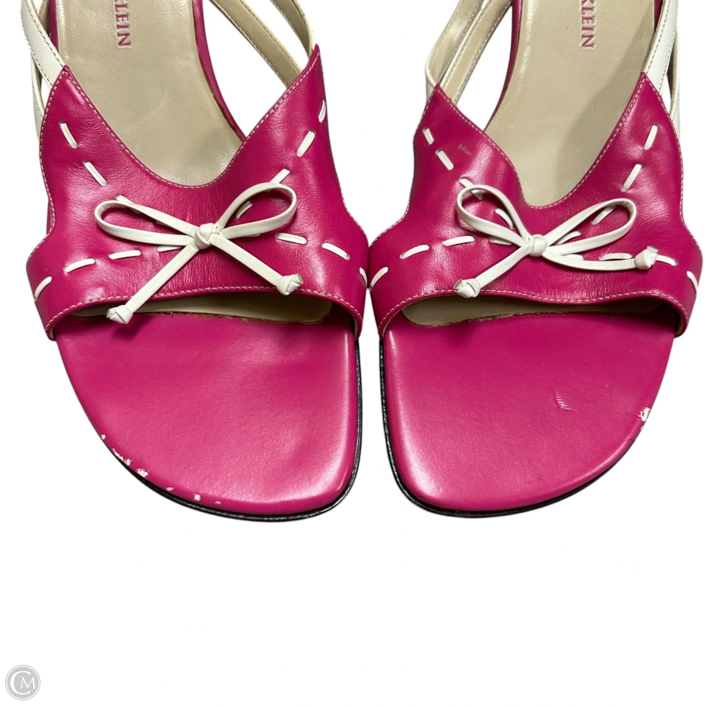 Shoes Heels Kitten By Anne Klein In Pink & White, Size: 9.5