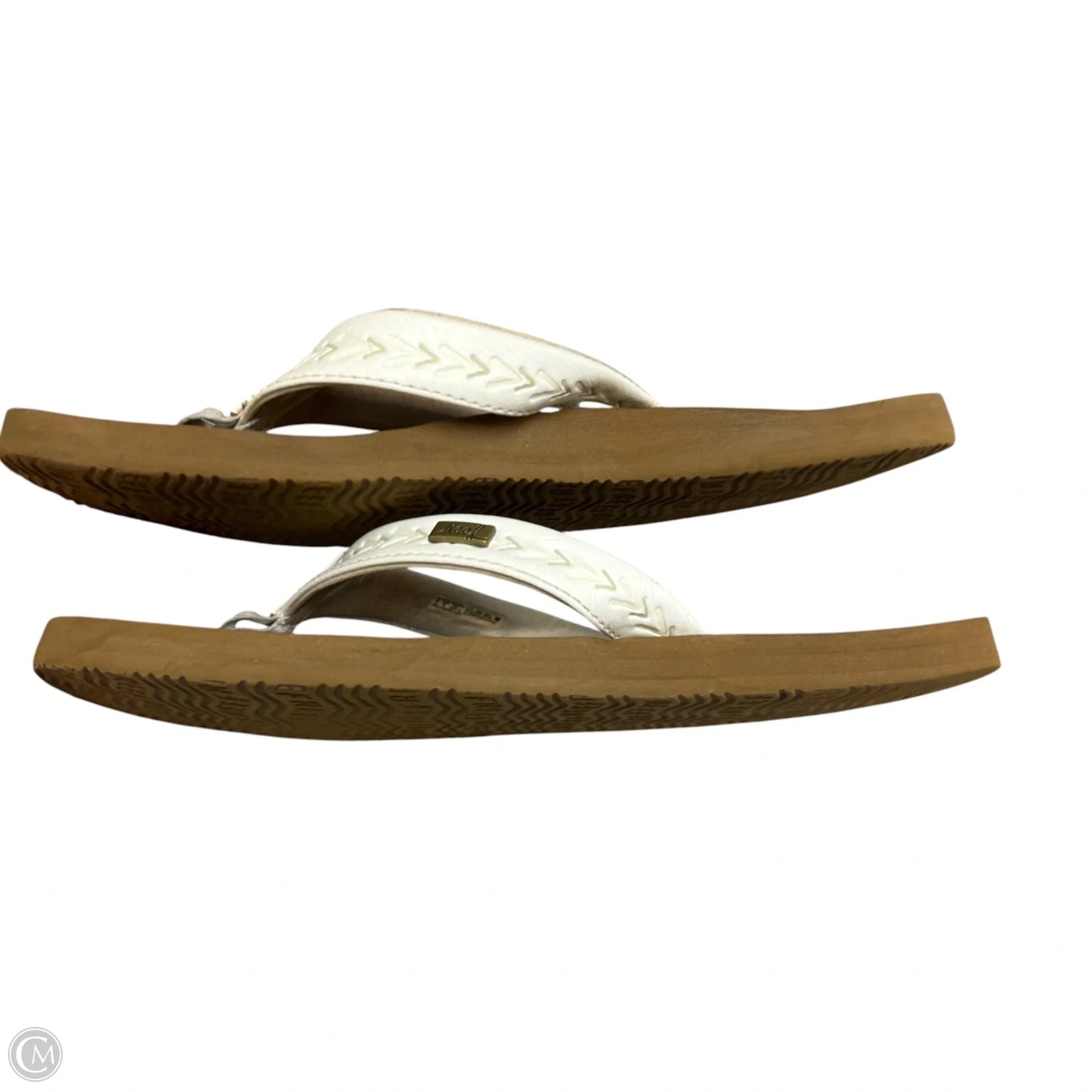Sandals Flip Flops By Reef In Brown & White, Size: 9