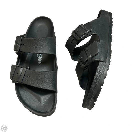 Sandals Flats By Birkenstock In Black, Size: 9.5