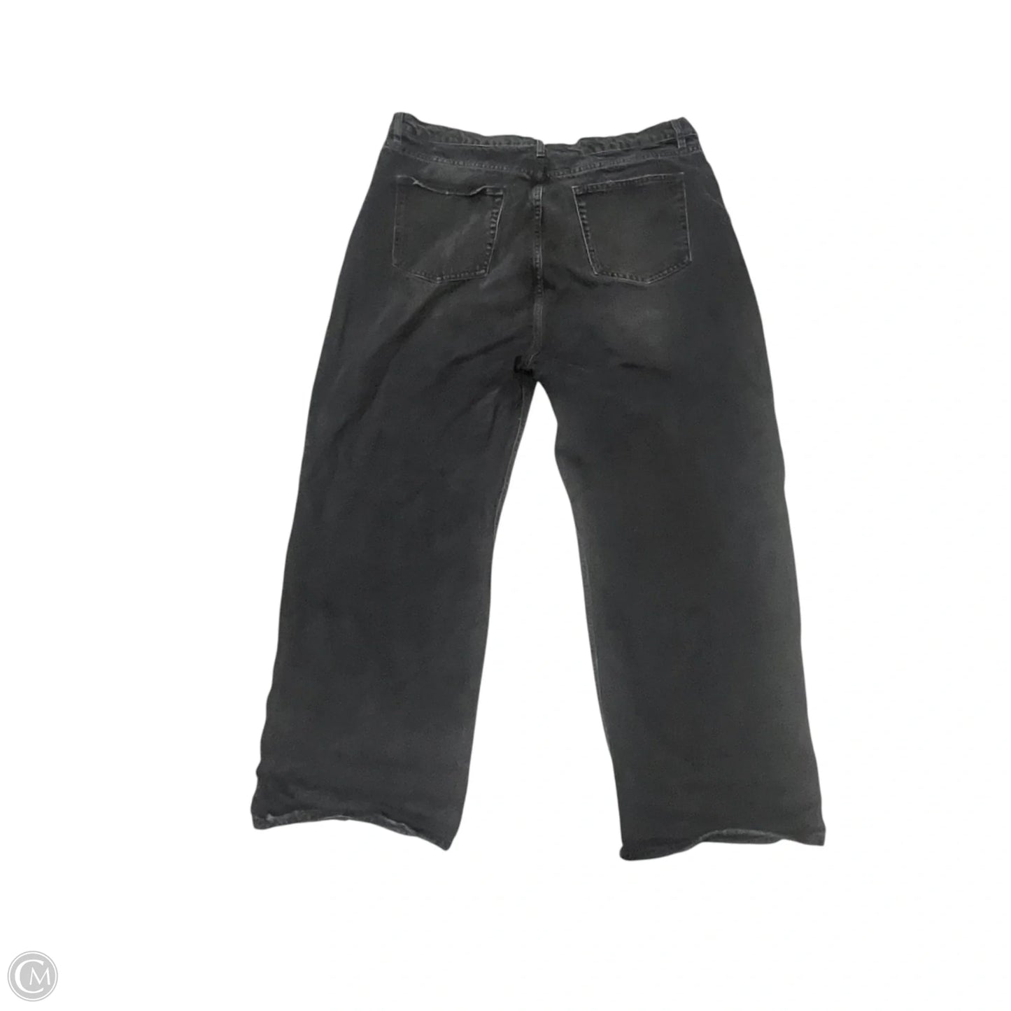 Jeans Wide Leg By Reformation In Black Denim, Size: 18