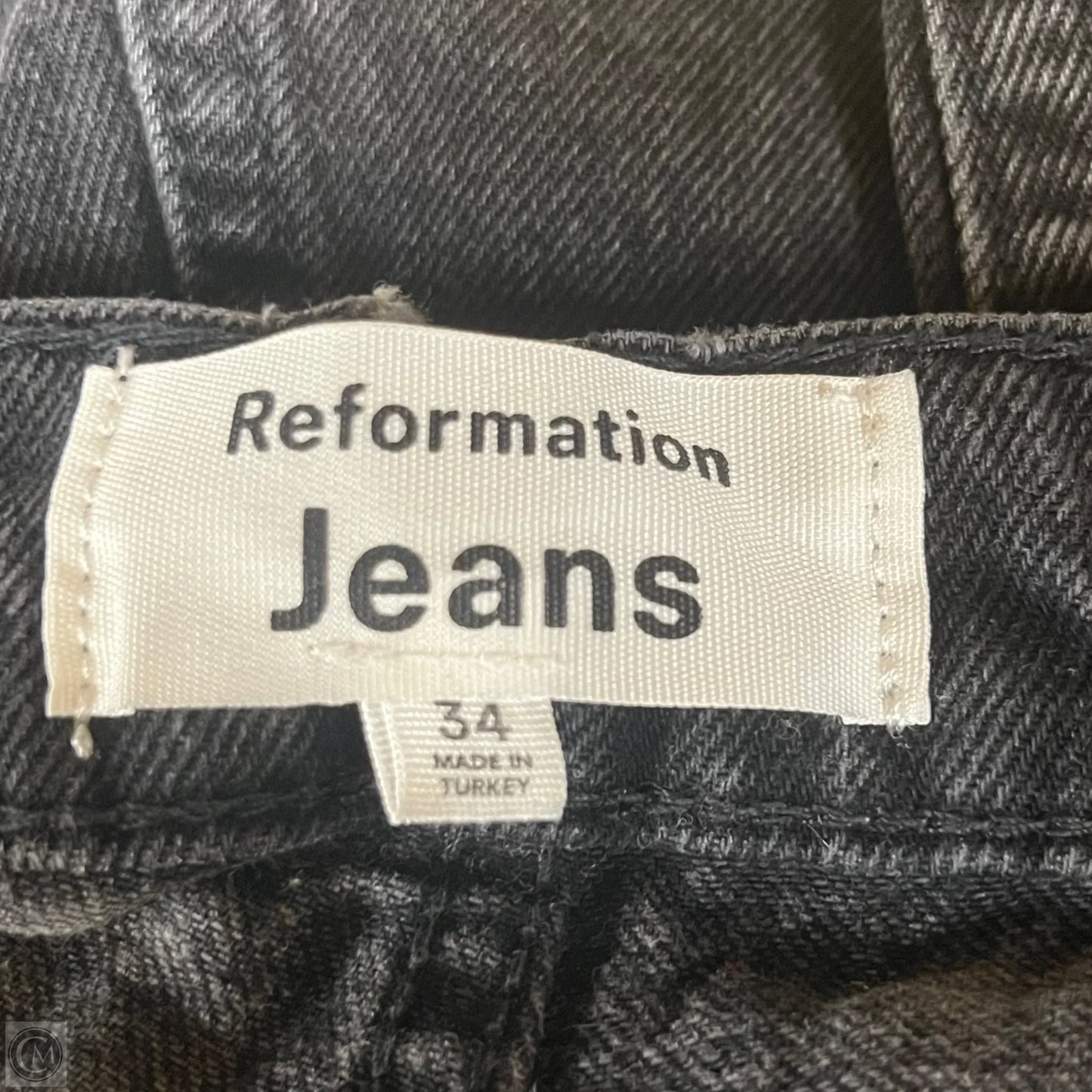 Jeans Wide Leg By Reformation In Black Denim, Size: 18