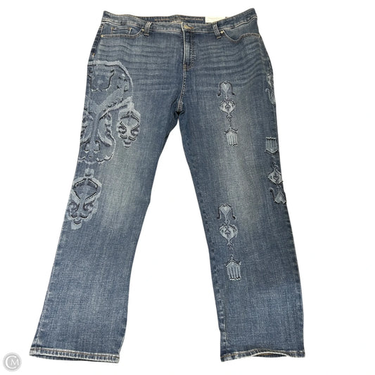 Jeans Straight By Chicos In Blue Denim, Size: 16