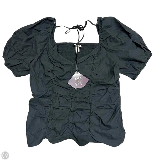 Top Short Sleeve By Ava & Viv In Black, Size: Xxl