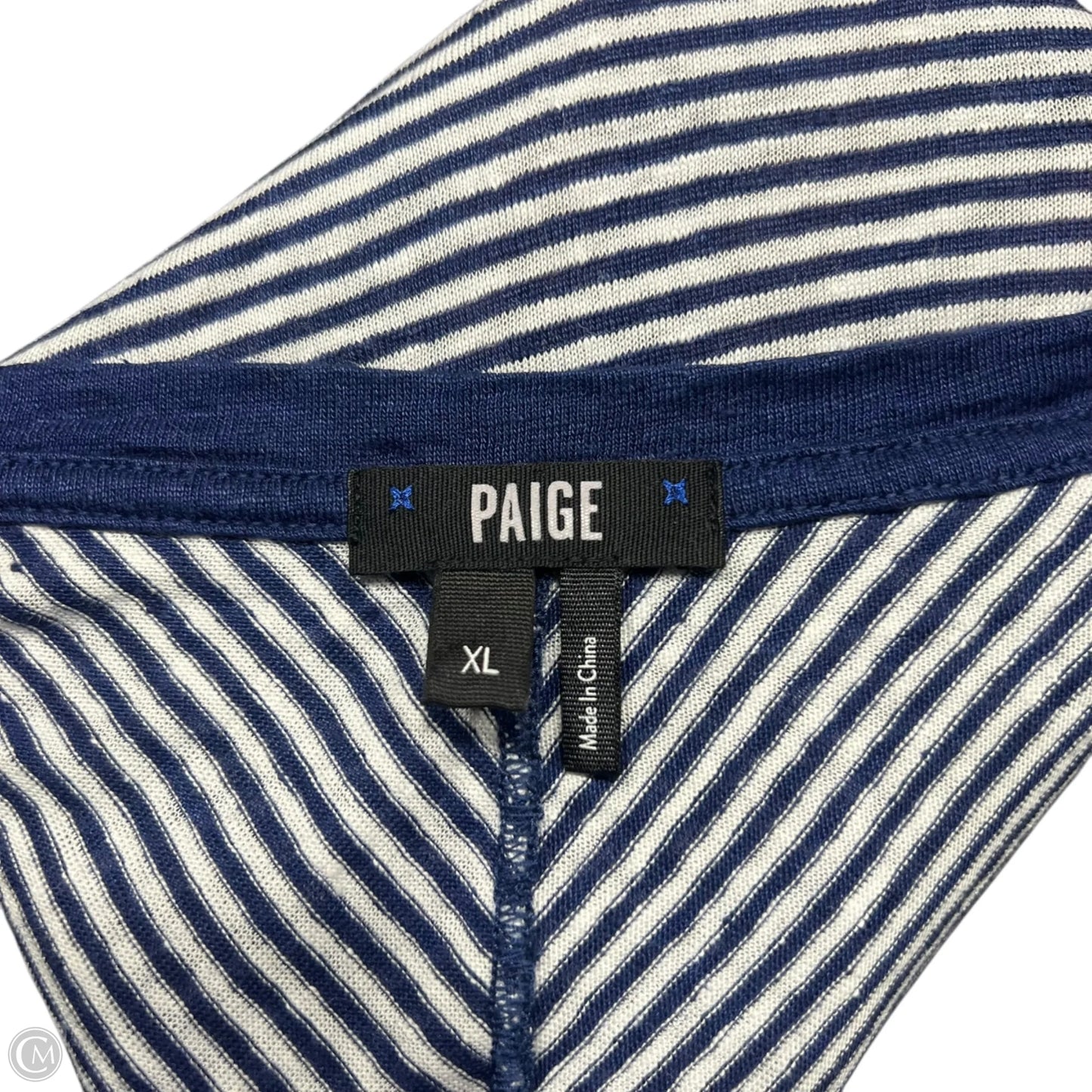 Top Short Sleeve Basic By Paige In Blue & White, Size: Xl