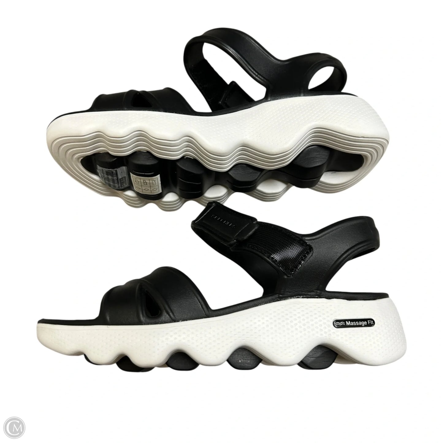 Sandals Sport By Skechers In Black & White, Size: 9
