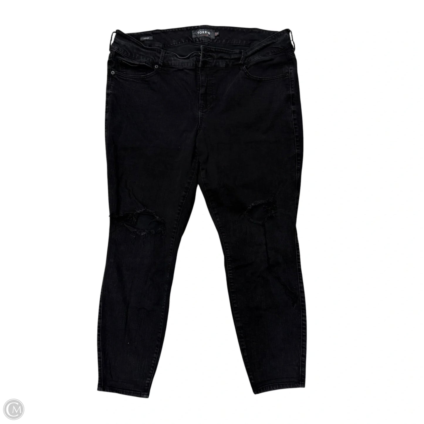 Jeans Skinny By Torrid In Black Denim, Size: 24