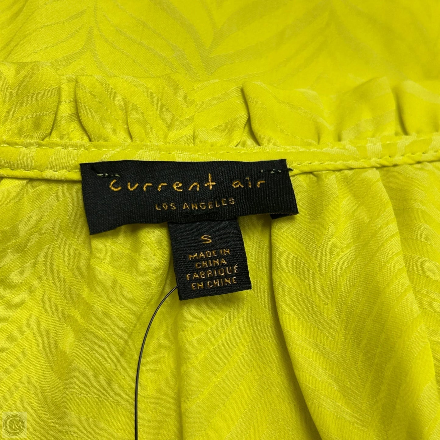 Top Short Sleeve By Current Air In Yellow, Size: S