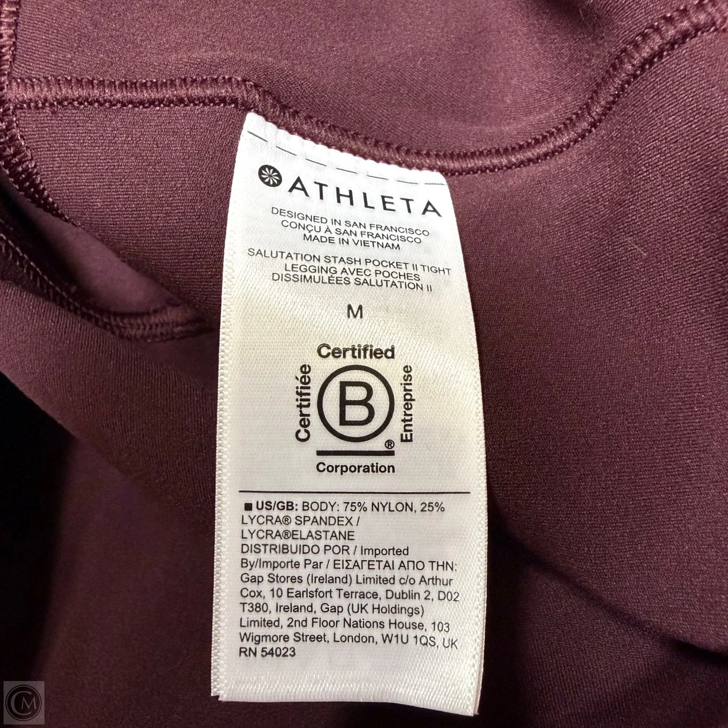 Athletic Leggings By Athleta In Maroon, Size: M