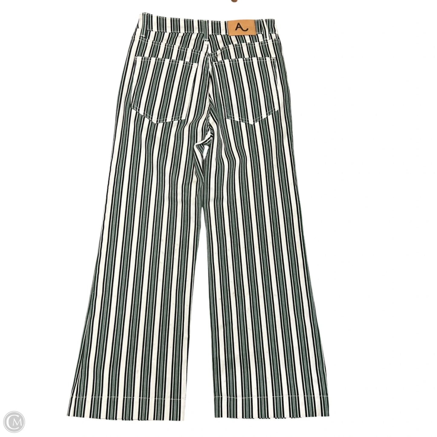 Jeans Straight By Alexa Chung In Green & White, Size: 0