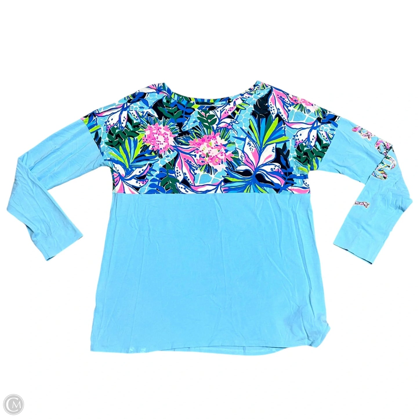 Top Long Sleeve Designer By Lilly Pulitzer In Blue, Size: M