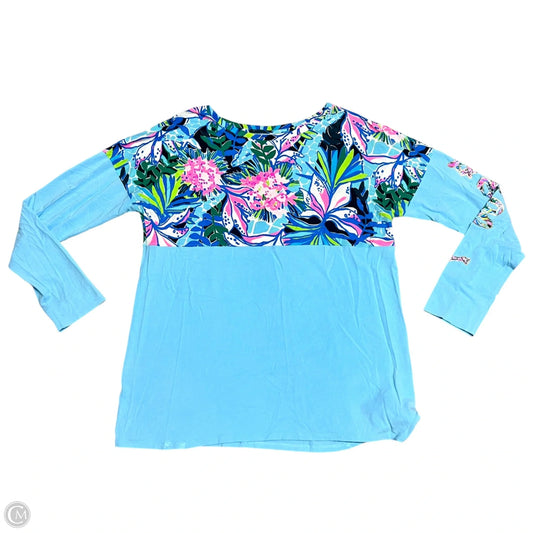 Top Long Sleeve Designer By Lilly Pulitzer In Blue, Size: M