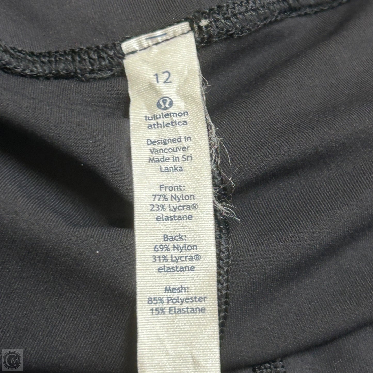 Athletic Leggings By Lululemon In Black, Size: 12
