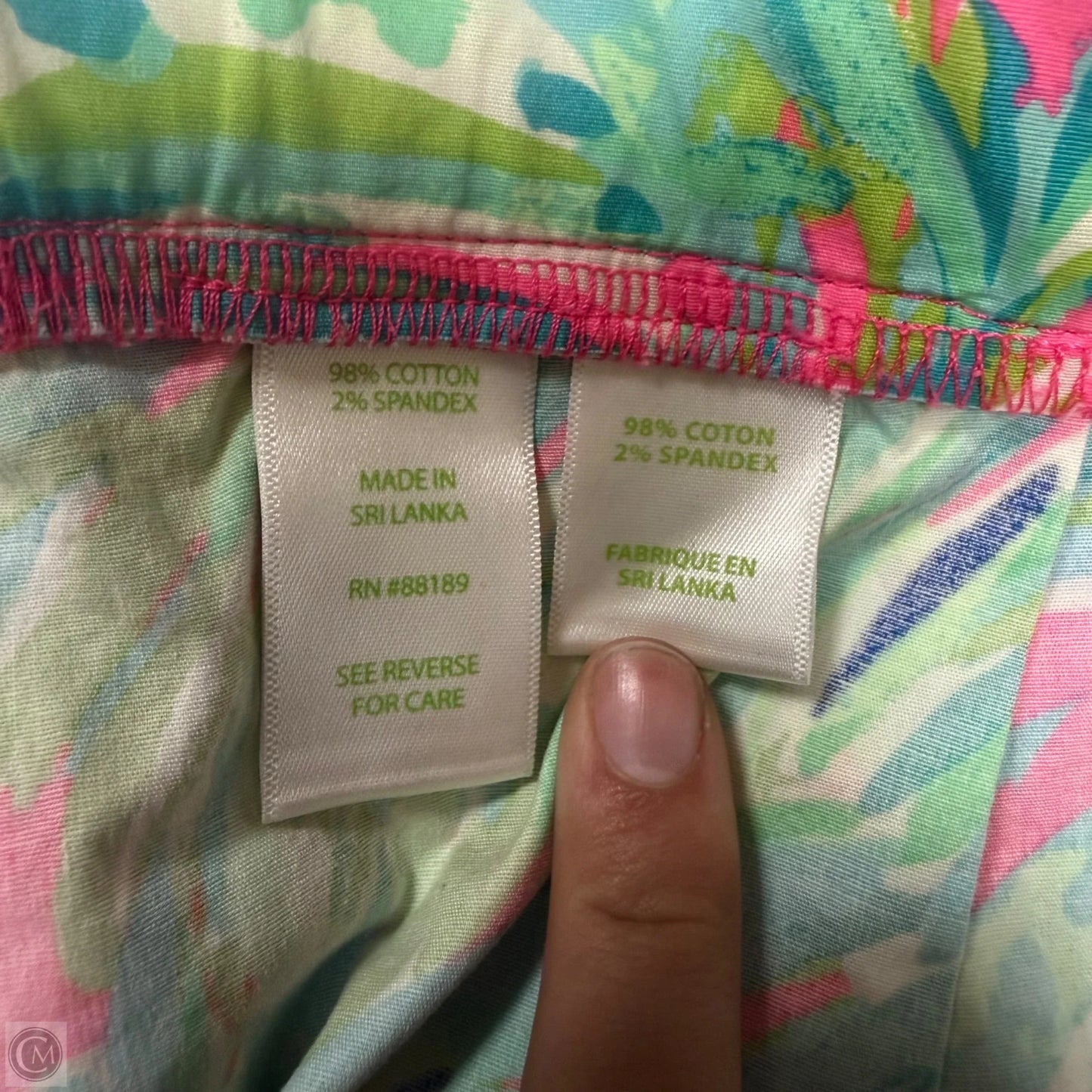 Shorts Designer By Lilly Pulitzer In Green & Pink, Size: L