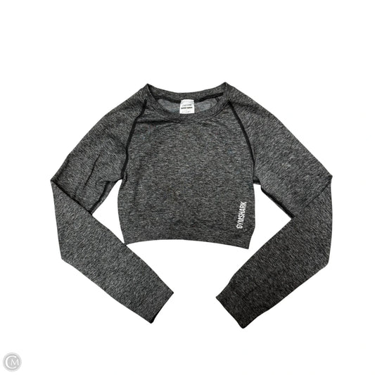 Athletic Top Long Sleeve Crewneck By Gym Shark In Grey, Size: S