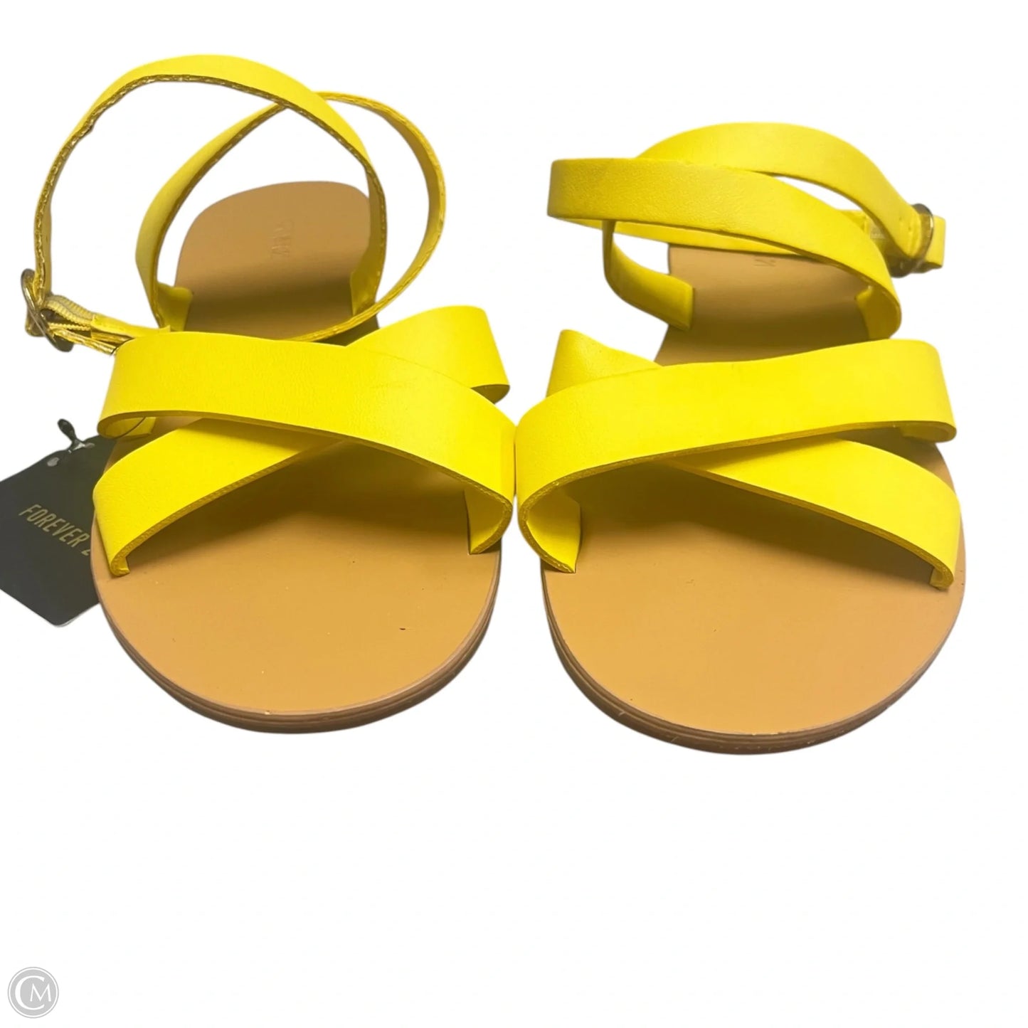 Sandals Flats By Forever 21 In Yellow, Size: 8